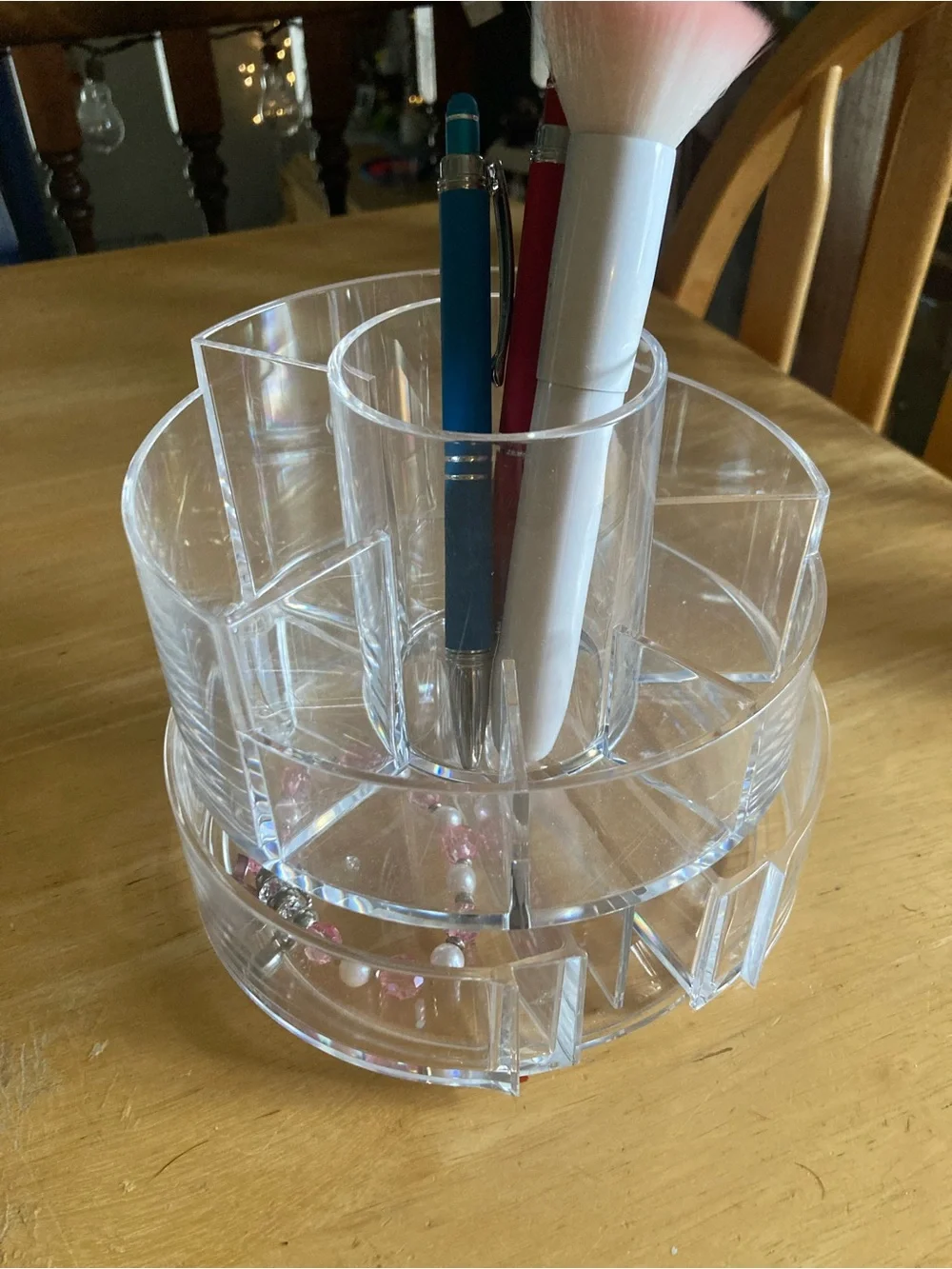 Clear Rotating Desk Organizer - Acrylic Pen and Accessory Holder